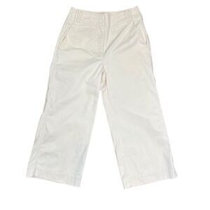 Proenza Schouler White Label High Rise Wide Leg Cream Trouser Size 8